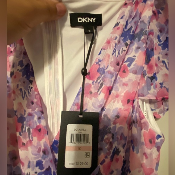 DKNY Floral Print Faux Wrap Midi - Picture 4 of 4